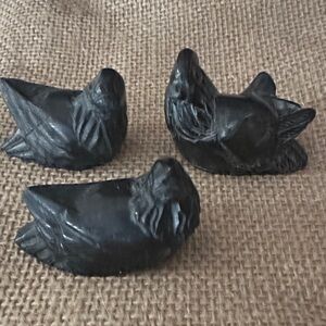 Set of Black Bird Figurines